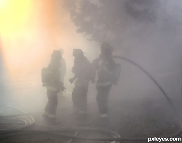 Firefighters battle blaze